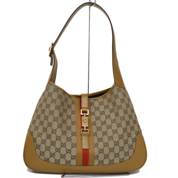 c20 5654 1 Gucci Shoulder Bag GG Shima Canvas Leather Brown