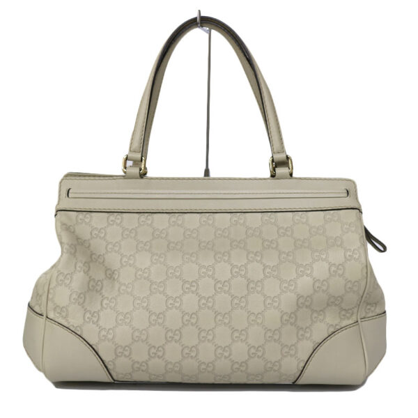 c20 5681 4 Gucci Tote Bag Mayfair GG Shima Leather Beige Cream