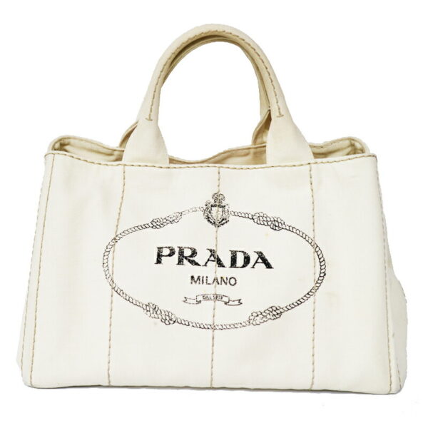 c21 1447 1 Prada Kanapa Tote Bag White Canvas