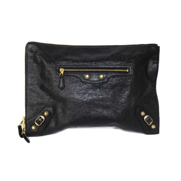 c21 1583 1 Balenciaga Giant Clutch Leather Black