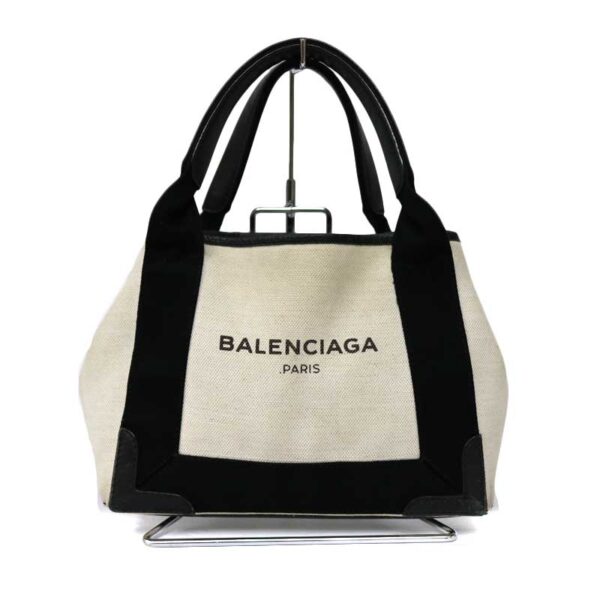 c21 3064 1 Balenciaga Blue Hippo S Tote Handbag Canvas Leather Navy