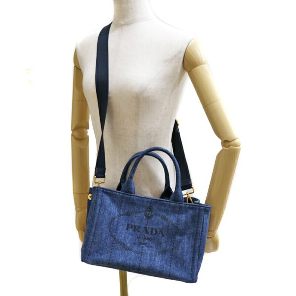 c21 3914 13 Prada Canapa Denim Tote Bag Blue Denim Canvas