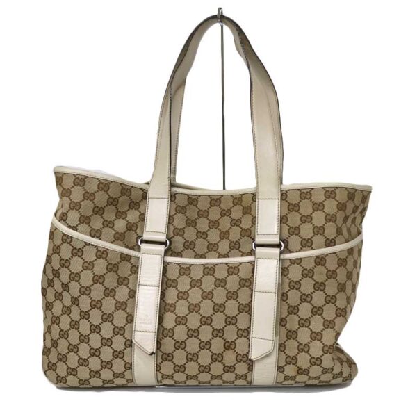 c21 4056 1 Gucci Tote Bag GG Canvas Large Brown Beige