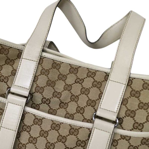 c21 4056 10 Gucci Tote Bag GG Canvas Large Brown Beige