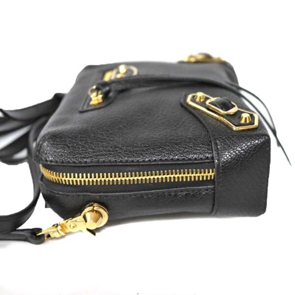 c21 4707 4 Balenciaga Shoulder Bag Leather Black