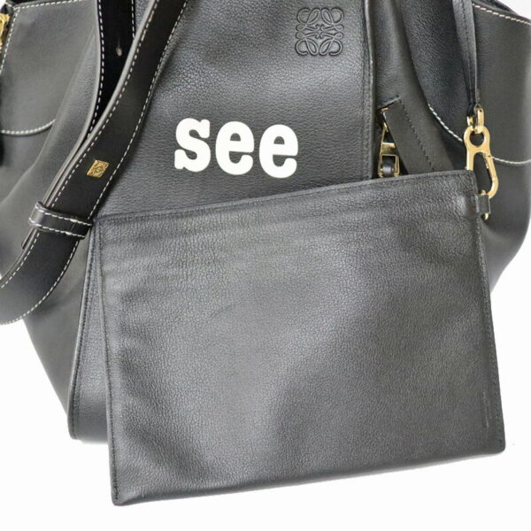 c21 5438 15 Loewe See U Later Hammock Leather Bag Black