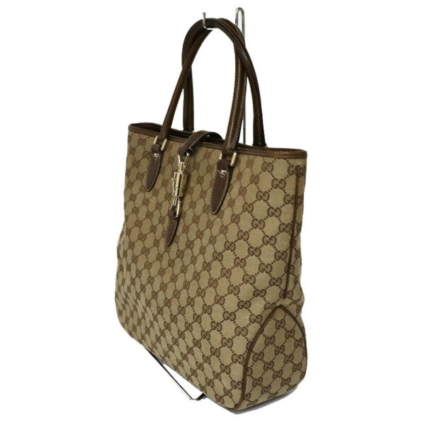 c21 5646 2 Gucci Tote Bag GG Canvas Jackie Brown Beige