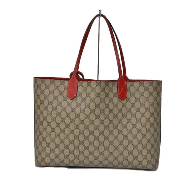 c21 5862 2 Gucci Reversible Tote Bag GG Supreme Canvas Red