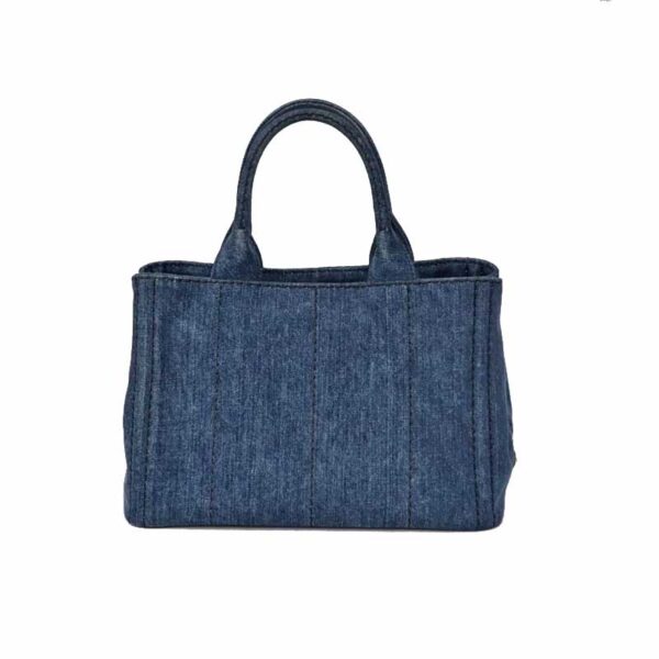 c21 5951 3 Prada Kanapa Denim Tote Bag Blue Denim Canvas