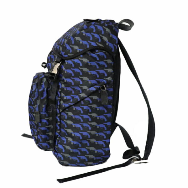 c21 6426 2 Prada Backpack Gun Pistol Pattern Blue Black Nylon