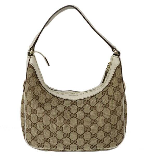 c21 6500 1 Gucci Shoulder Bag Compact GG Canvas Leather Beige Off White