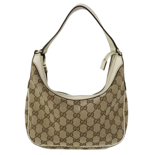 c21 6500 2 Gucci Shoulder Bag Compact GG Canvas Leather Beige Off White