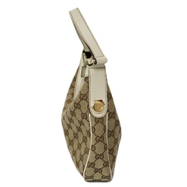 c21 6500 3 Gucci Shoulder Bag Compact GG Canvas Leather Beige Off White