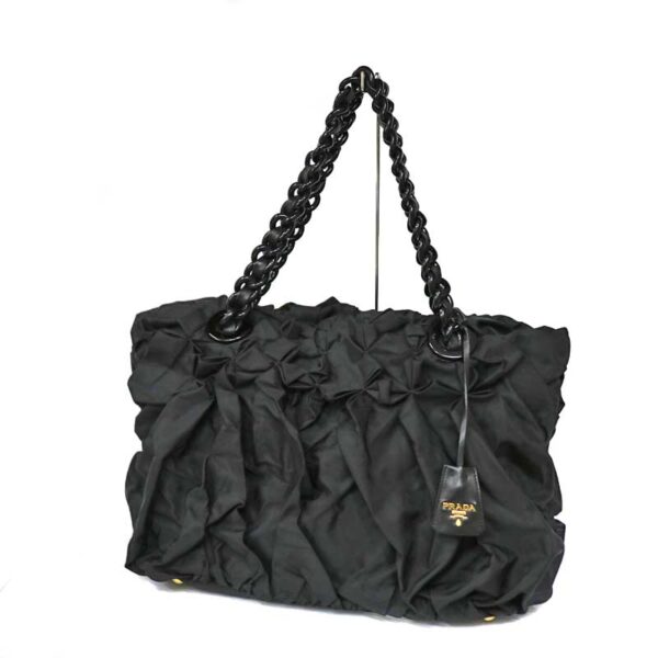 c21 967 1 Prada Chain Tote Bag Black Plastic