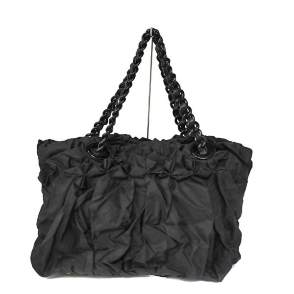 c21 967 2 Prada Chain Tote Bag Black Plastic