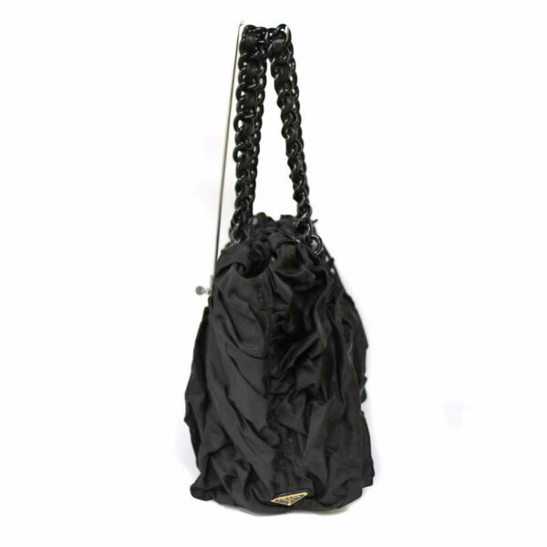 c21 967 3 Prada Chain Tote Bag Black Plastic