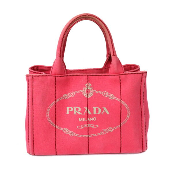 c22 1177 1 Prada Kanapa Tote Bag Pink Canvas 2WAY