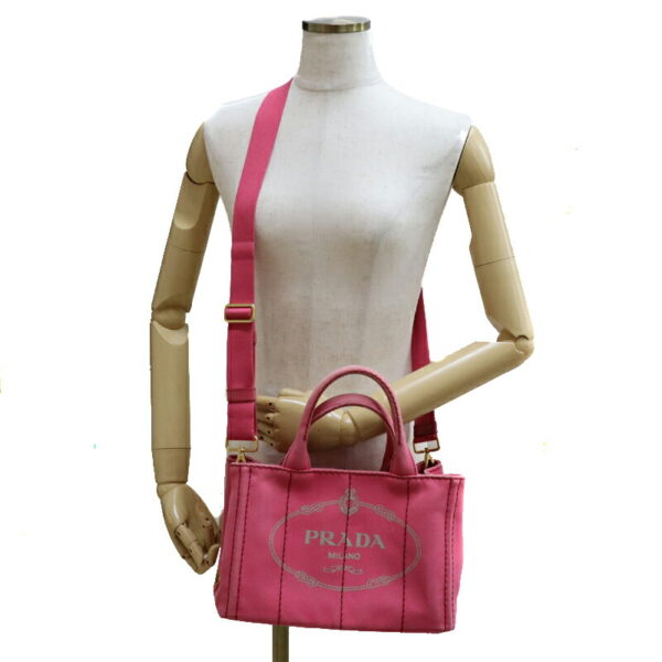 c22 1177 8 Prada Kanapa Tote Bag Pink Canvas 2WAY