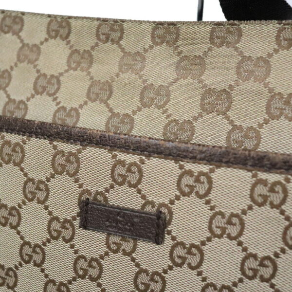 c22 1274 12 Gucci GG Shoulder Bag Canvas Beige