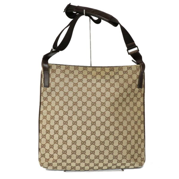 c22 1274 4 Gucci GG Shoulder Bag Canvas Beige