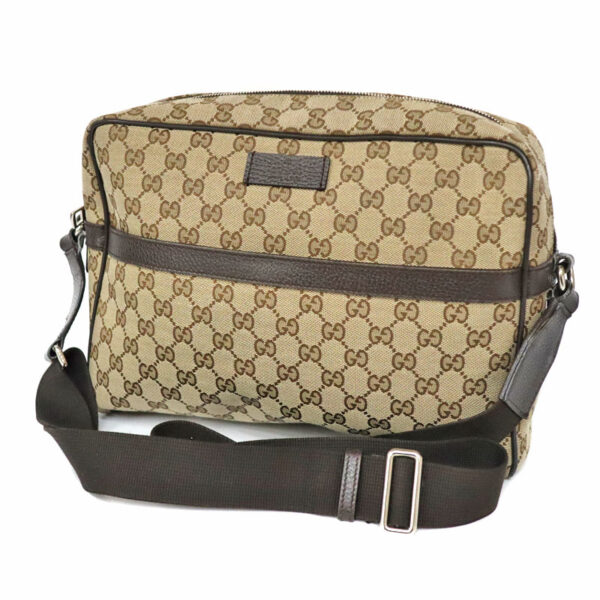 c22 153 1 Gucci GG Shoulder Bag Canvas Beige