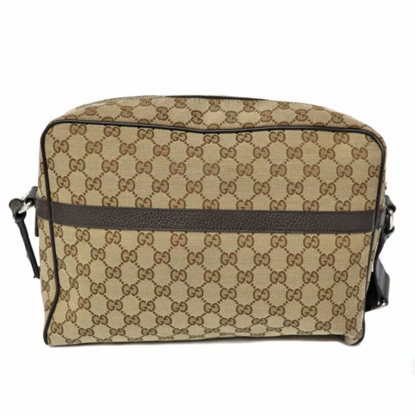 c22 153 2 Gucci GG Shoulder Bag Canvas Beige