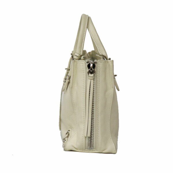 c22 1763 2 Balenciaga Mini Paper Handbag Leather White