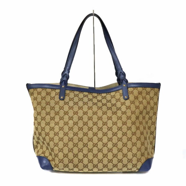 c22 196 3 Gucci GG Tote Bag Canvas Blue Brown