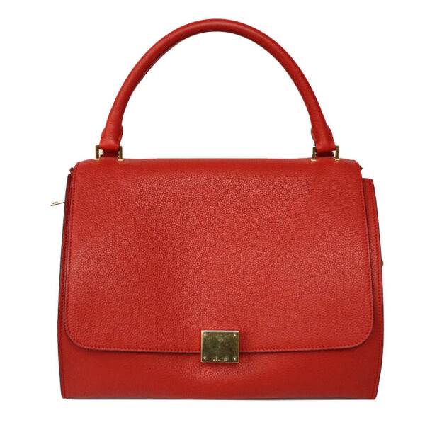 c22 2914 1 Celine Trapeze 2WAY Handbag Red Leather