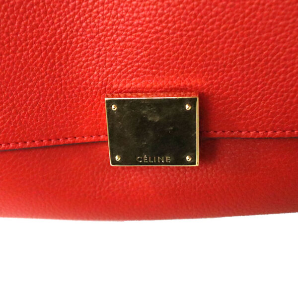 c22 2914 12 Celine Trapeze 2WAY Handbag Red Leather