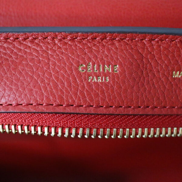 c22 2914 14 Celine Trapeze 2WAY Handbag Red Leather