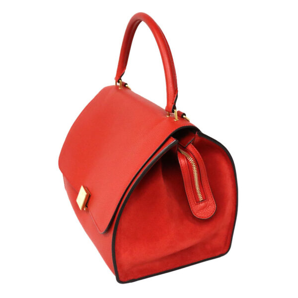 c22 2914 3 Celine Trapeze 2WAY Handbag Red Leather