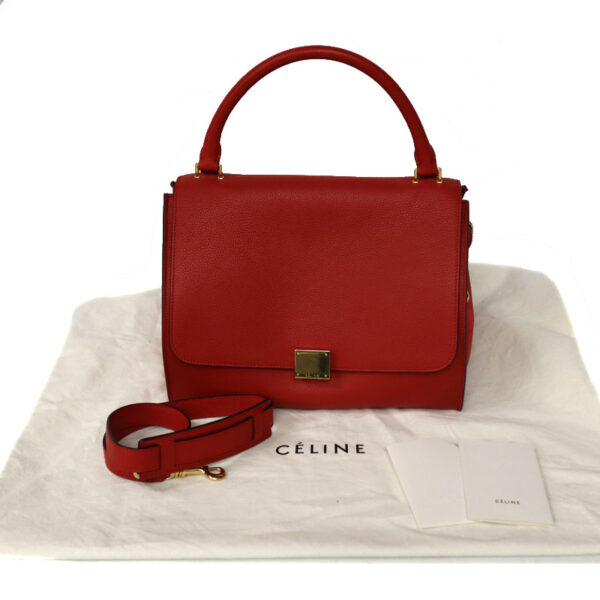 c22 2914 8 Celine Trapeze 2WAY Handbag Red Leather