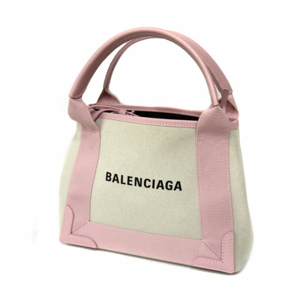 c22 4668 1 Balenciaga Cabas XS 2WAY Bag Canvas Leather Pink