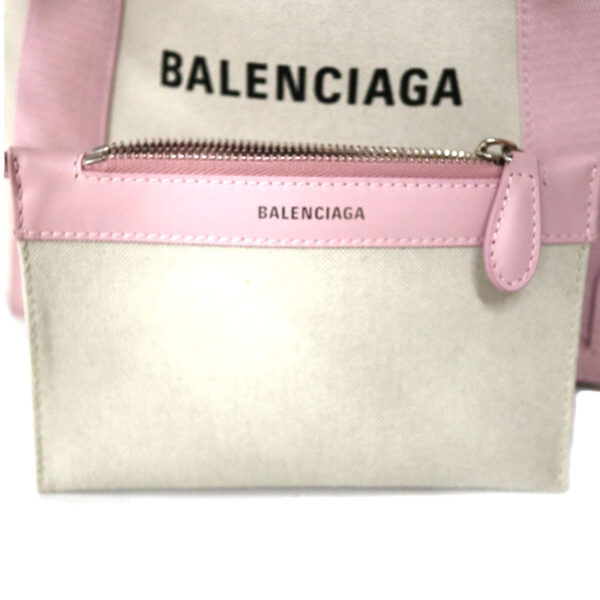 c22 4668 12 Balenciaga Cabas XS 2WAY Bag Canvas Leather Pink