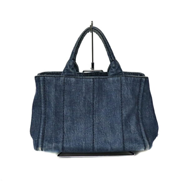 c22 5970 3 Prada Canapa Denim Tote Bag Handbag 2WAY Denim Canvas Blue