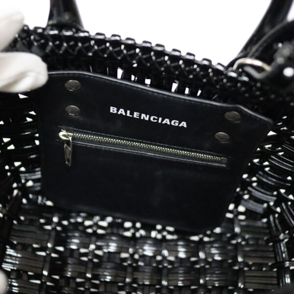 c22 6080 10 Balenciaga Bistro XS Tote Bag Enamel Black