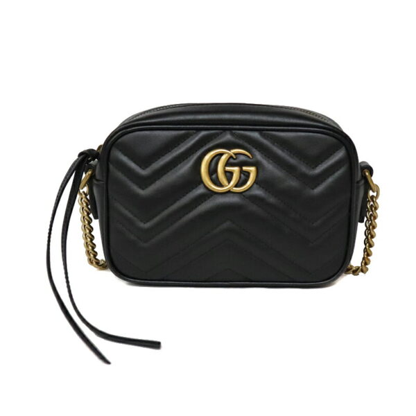 c22 6120 1 Gucci GG Marmont Shoulder Bag Leather Black