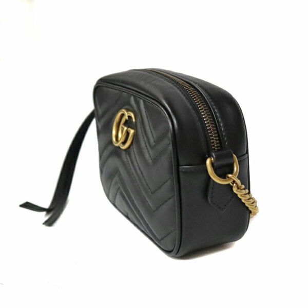 c22 6120 2 Gucci GG Marmont Shoulder Bag Leather Black