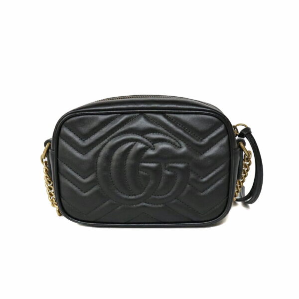 c22 6120 3 Gucci GG Marmont Shoulder Bag Leather Black