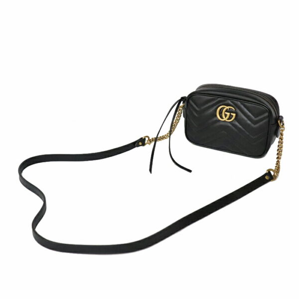 c22 6120 5 Gucci GG Marmont Shoulder Bag Leather Black