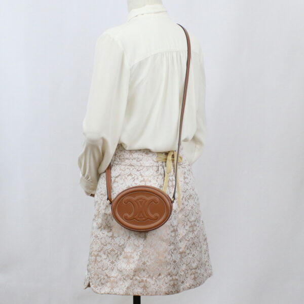 cel10i70011 a Celine Pochette Crossbody Purse Tan Brown