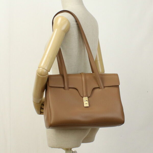 cel19554021 a Celine Shoulder Bag Bronze Brown