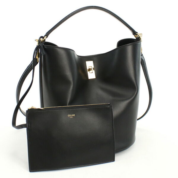 cel19557011 1 Celine Bucket 16 Saise Shoulder Bag Black