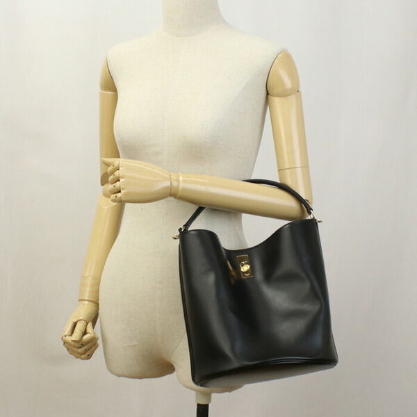 cel19557011 a Celine Bucket 16 Saise Shoulder Bag Black