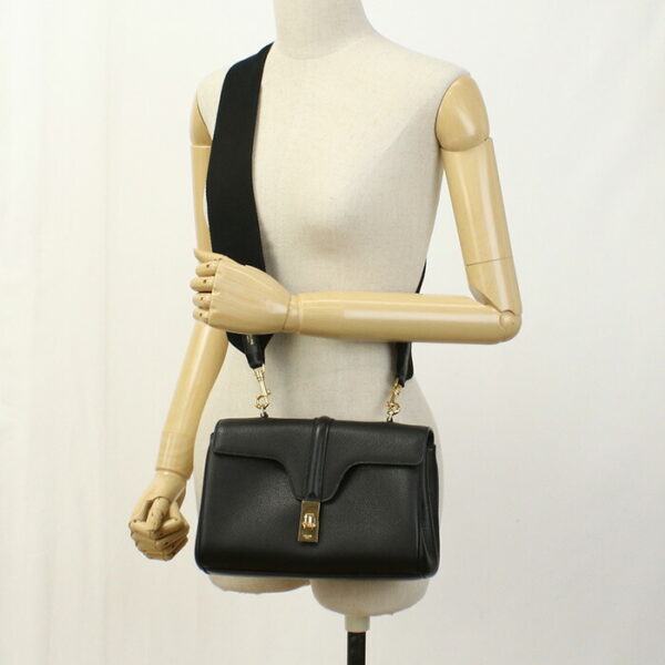 cel19685031 a Celine Teen Soft 16 Shoulder Bag Nero Black