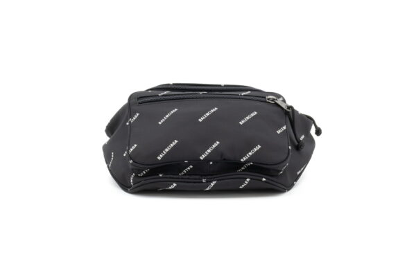 compass1677988041 Balenciaga Explorer Belt Pack Body Bag Nylon Black White