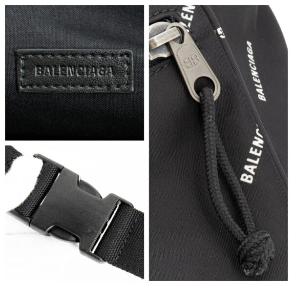 compass1677988104 Balenciaga Explorer Belt Pack Body Bag Nylon Black White