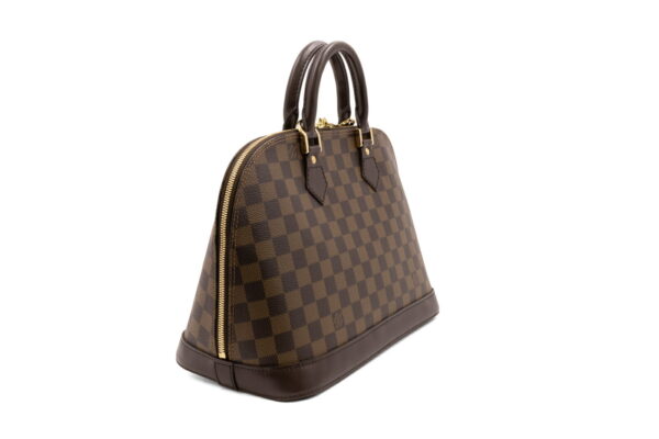 compass1681790599 Louis Vuitton Alma Handbag Damier Canvas Leather Brown