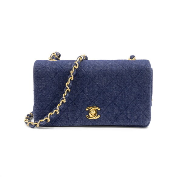 compass1682739244 Chanel Mini Matelasse Chain Shoulder Bag Denim Blue